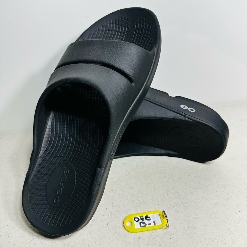 OOFOS OOAHH Luxe Slides Metallic Latte Slip On Comfort Recovery Women's US 9